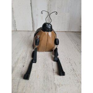 Vintage unique wooden ladybug dangling‎ leg jointed home decor figure